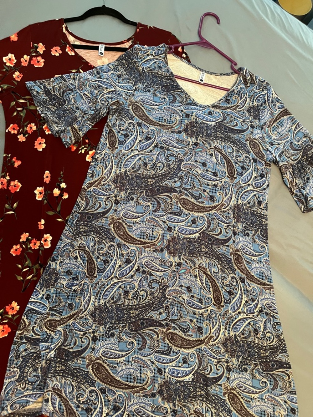 Blue Paisley Short Sleeve Dress